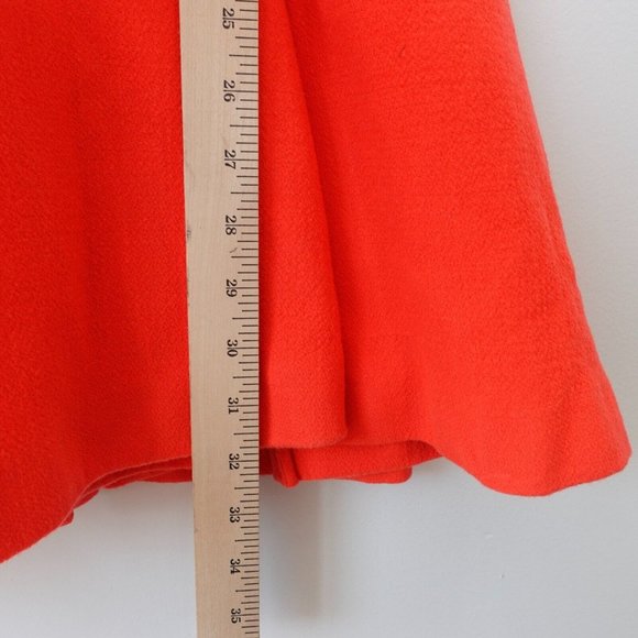 VINTAGE Red Dress Small Red Flared Wool Buckle Parisian ALAIN ARNAUD VHTF RARE - Picture 6 of 13